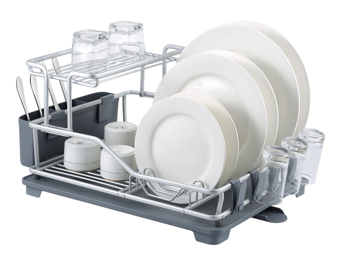 2 Tier Deluxe Aluminum Dish Rack