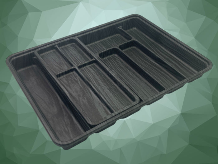 Black Wood Color Sliding Cutlery Tray 49 x36 cm