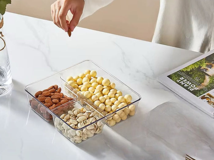 Transparent Multifunctional Divided Square Tray 20 cm