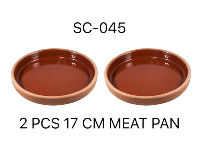 Set of 2 Clay Plates 17 x 3 cm