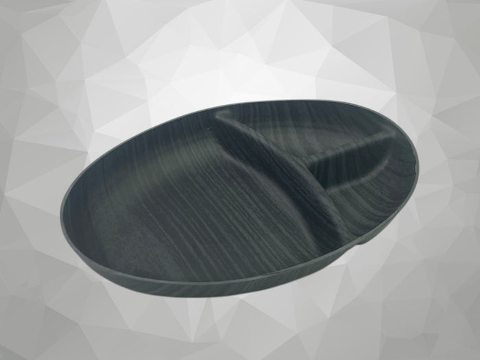 Black Wood Color 3 Compartments Snack Bowl