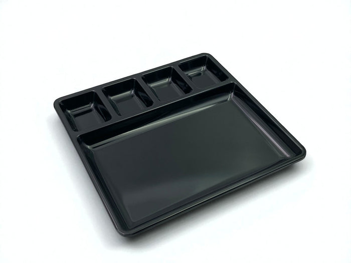 Melamine Square Plate with 4 Sauce Compartments 22 cm