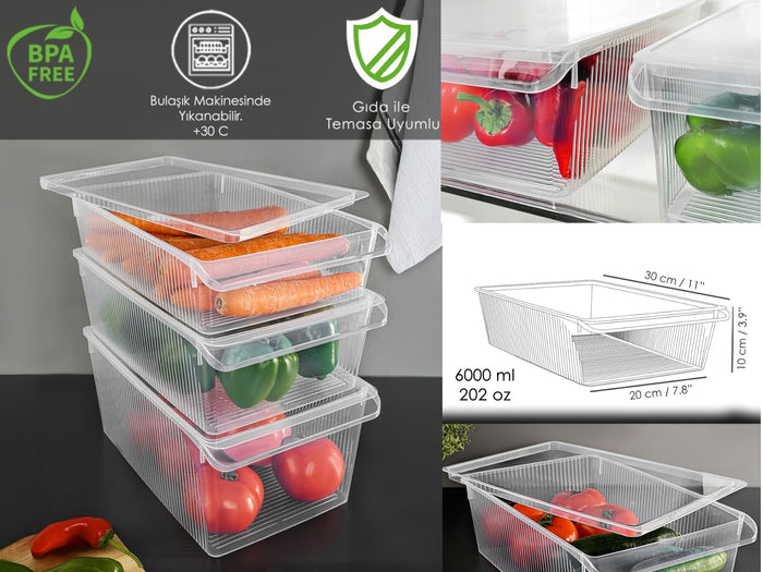 6 L Plastic Refrigirator Organizer Witا  Lid