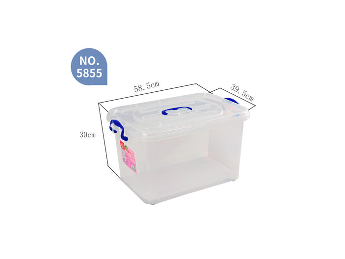 ECOPLUS Clear Storage Box 50 lt with Wheels