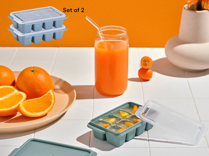 Mini Ice Cube Tray with Lid X2