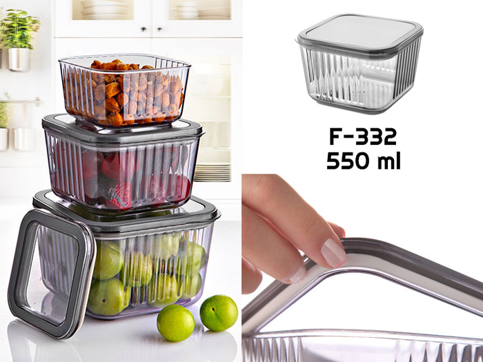 Midi Acrylic Square Food Storage Container 550 ml