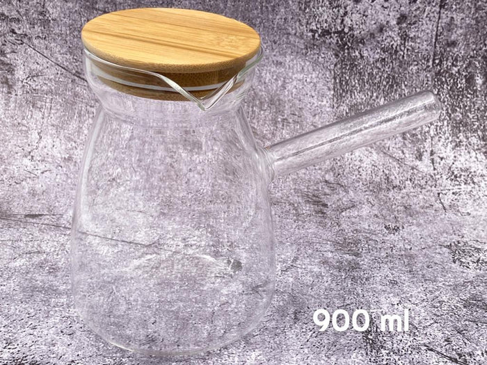 Borosilicate Glass Coffee Pot wooden cover 900 ml