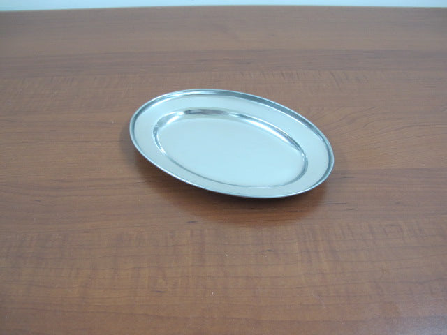 Thick oval stainless steel dish 20cm