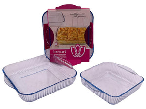 Lined Squared Oven Tray Set of 2