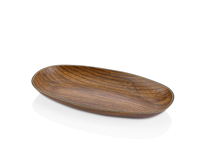 Mini Serving Oval Plate with Wooden Finish