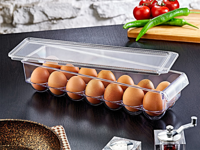 Clear 14 Eggs Holder with Cover 36 x 20.5 x 8.5 cm