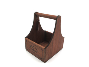 Dark Wooden Basket with Handle - HouzeCart