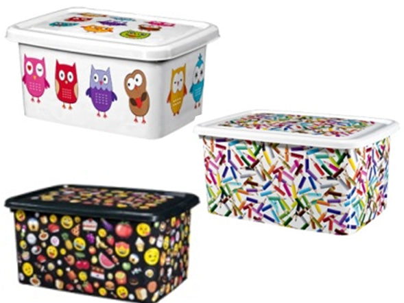 Plastic Storage Box with drawings - 26 lt