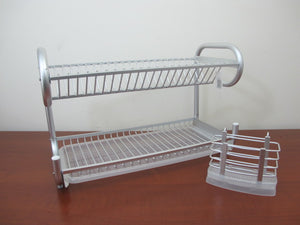 2 Levels Aluminium Dish Rack - HouzeCart