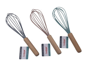 Silicone Egg Whisk Wooden Handle 25 cm