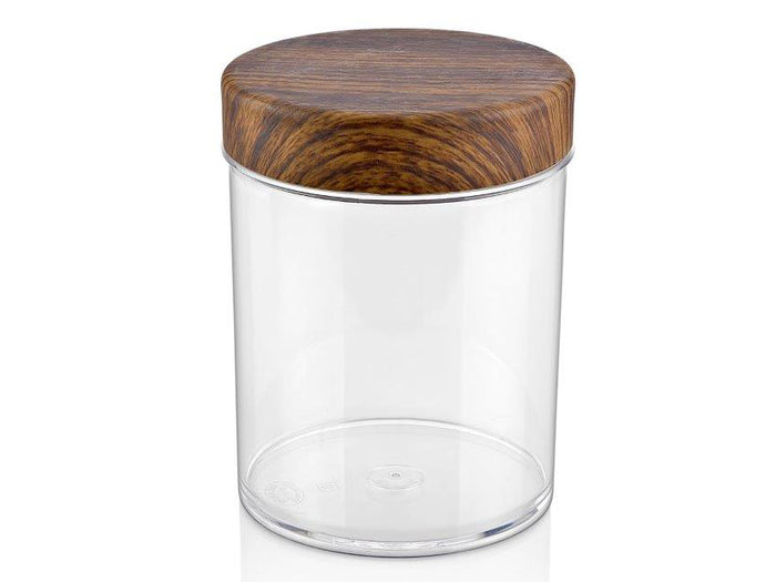 2 LT. Round Jar with Wooden Finished Lid