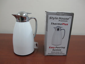 White Insulated Carafe with Stainless Steel