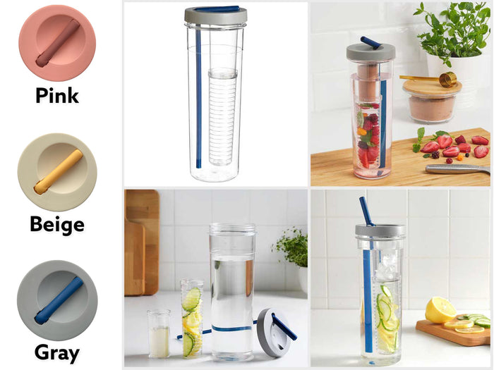 Drink Bottle with Infuser and Straw