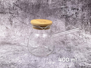 Borosilicate Glass Coffee Pot wooden cover 400 ml - HouzeCart