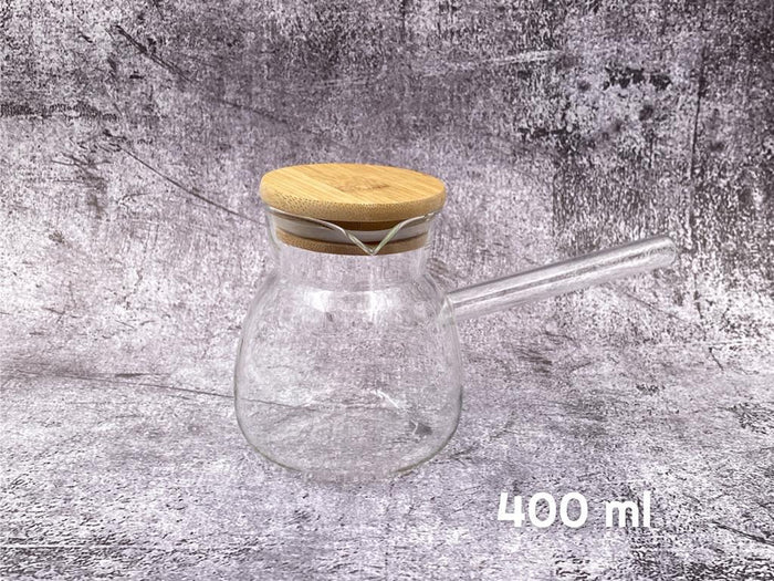 Borosilicate Glass Coffee Pot wooden cover 400 ml