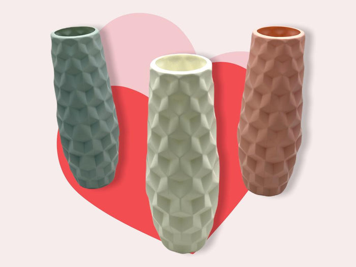 Plastic Vase Ceramic Look Long 27 cm