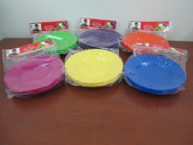 Colored Plastic Plates X6