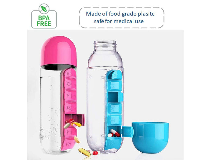 Pill and Vitamin organizers and Plastic Drink Bottle