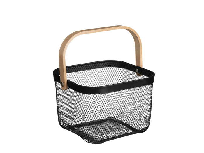 Dosthoff Square Iron Basket with Bamboo Handle MB10