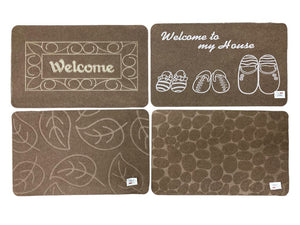 Thin synthetic fiber doormat w TPR backing 78 x 48 cm