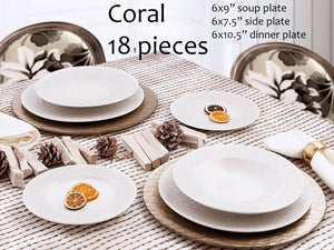 18 Pieces Coral Porcelain Dinner Set - HouzeCart