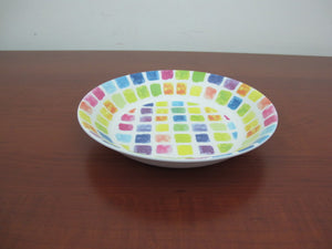 Colorful Squares Deep Melamine Plates X6. - HouzeCart