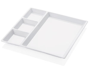 Squared Melamine Service Plate with 4 compartments 29 cm