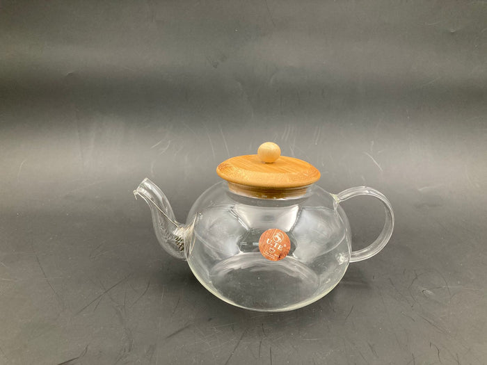 Borosilicate Glass Tea Pot Wood cover 800 ml