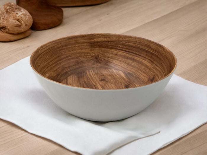 Wooden Design Round Melamine Salad Bowl 10"