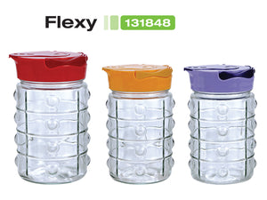 Flexi Glass Jar with Functional Lid, 1.2lt - HouzeCart