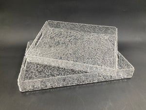 Set of 2 Acrylic Serving Trays w Texture Dessign