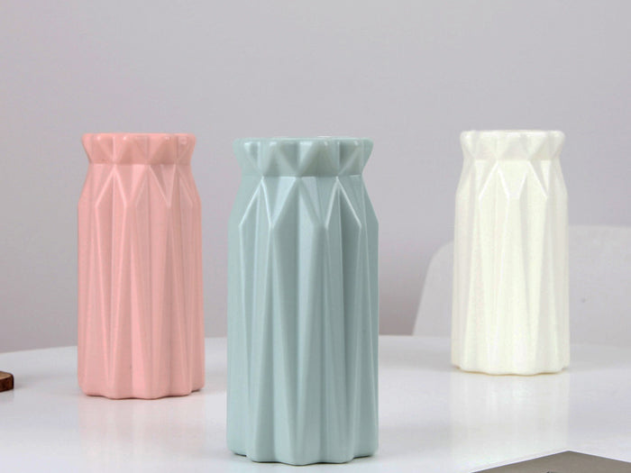 Plastic Vase Ceramic Look 18 cm