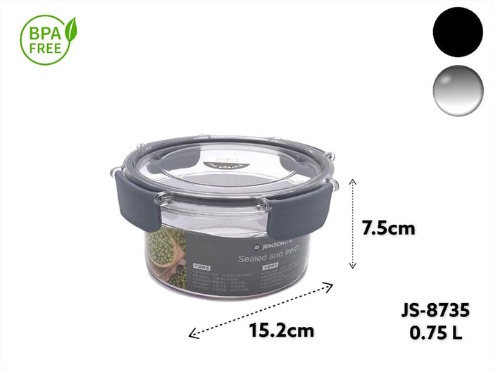 Acrylic Airtight Round Food Storage Box 0.75L