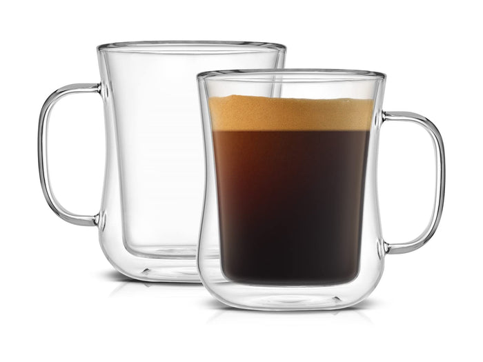 Curved Double Wall Glass Mug 350 ml