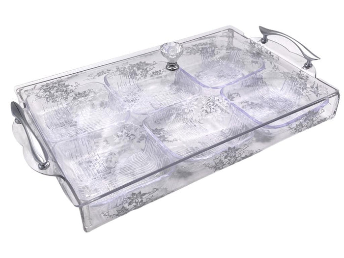 Divided Acrylic Sweet and Food Box - 6 compartments