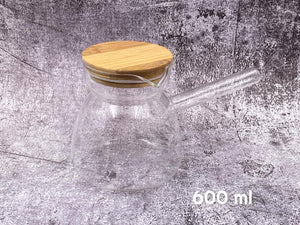 Borosilicate Glass Coffee Pot wooden cover 600 ml - HouzeCart