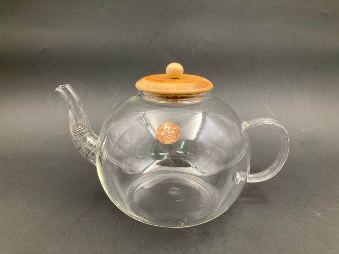 Borosilicate Glass Tea Pot Wood cover 1500 ml