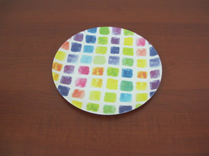 Colorful Squares Melamine Dinner Plates X6 - HouzeCart