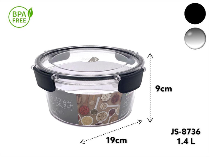 Acrylic Airtight Round Food Storage Box 1.4 L