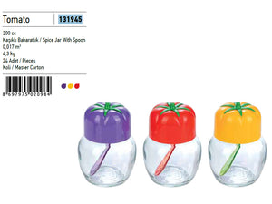Tomato Shape Spice Jar with Plastic Spoon - HouzeCart