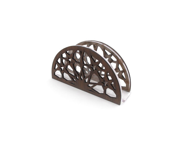 Acrylic Napkin Holder with Wooden Design