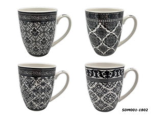 Black Doodles Porcelain Mug - HouzeCart