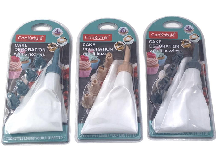 Cake Decoration Bag with 5 Nozzles