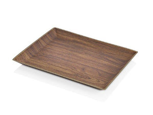 Small Plastic Tray with Wooden Finish - HouzeCart
