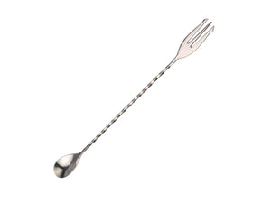 Fork Tipped Cocktail Mixing Long Spoon